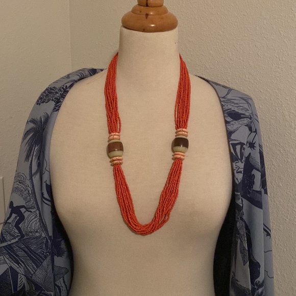 Orange Seed-bead Necklace - Picture 2 of 2